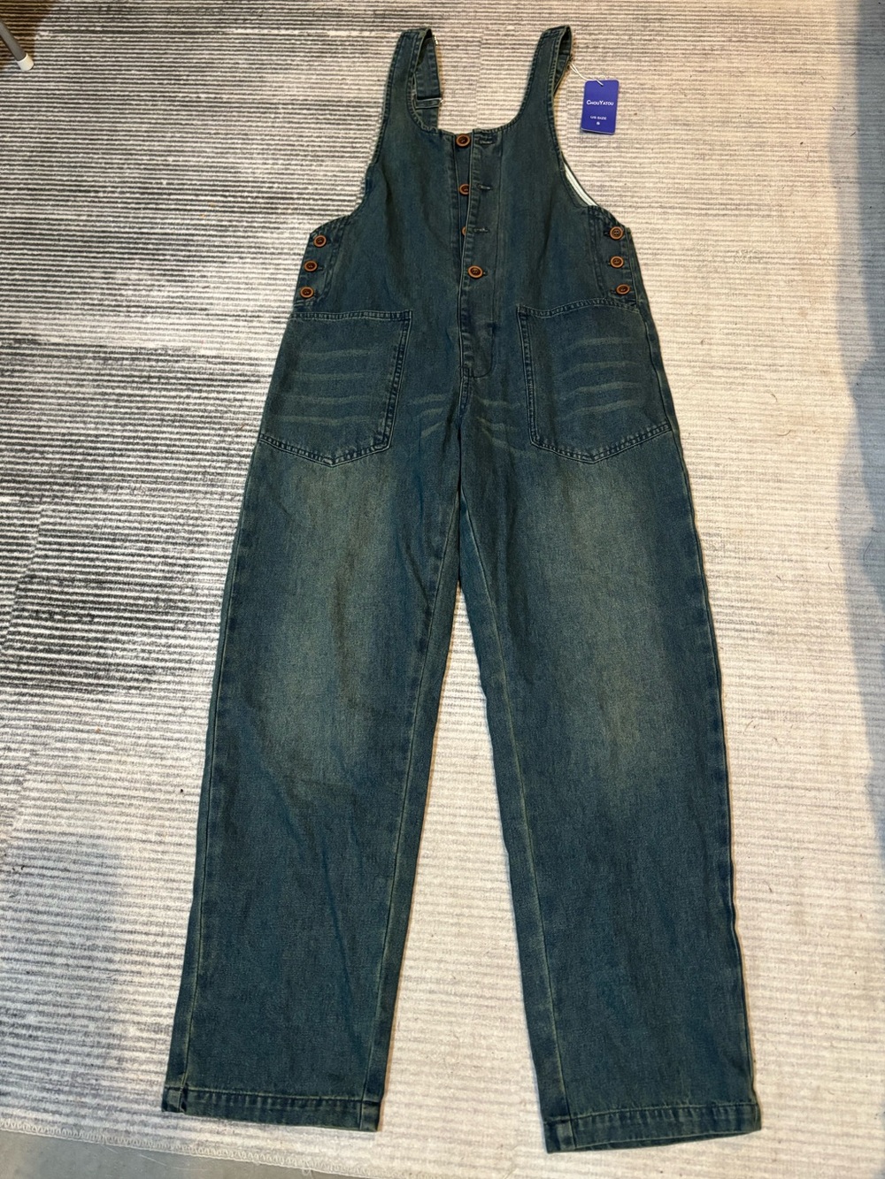 Denim Overalls Jeans - Dark Blue Workstyle